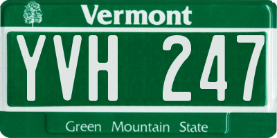 VT license plate YVH247