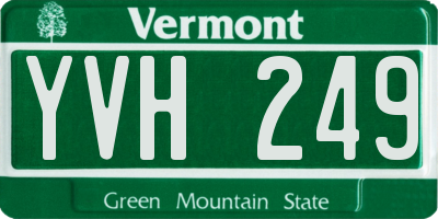 VT license plate YVH249