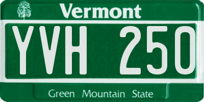 VT license plate YVH250