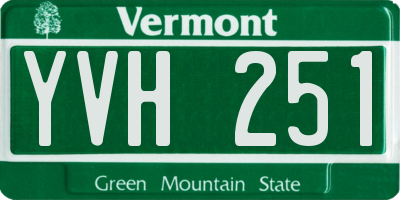 VT license plate YVH251