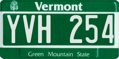 VT license plate YVH254