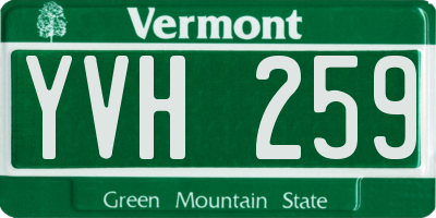 VT license plate YVH259
