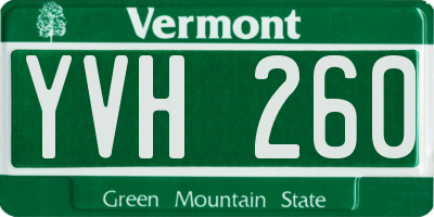 VT license plate YVH260