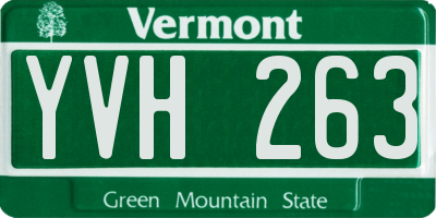 VT license plate YVH263