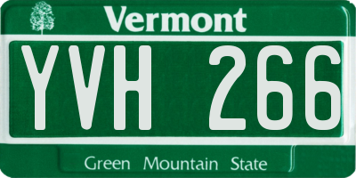 VT license plate YVH266