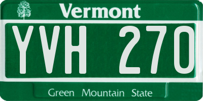 VT license plate YVH270