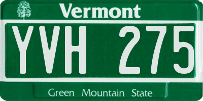 VT license plate YVH275