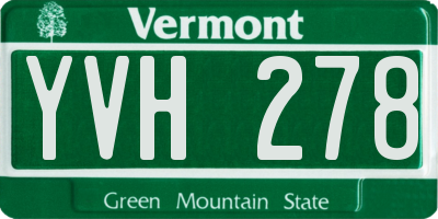 VT license plate YVH278