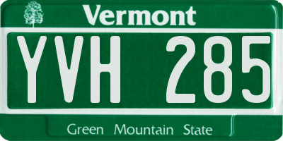 VT license plate YVH285