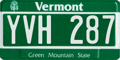 VT license plate YVH287