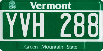 VT license plate YVH288