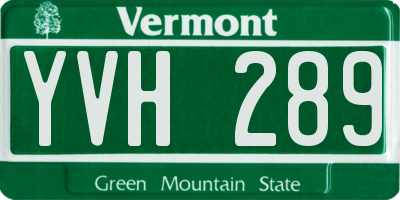 VT license plate YVH289