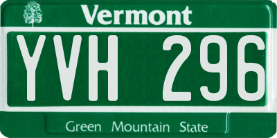 VT license plate YVH296