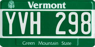 VT license plate YVH298