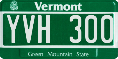 VT license plate YVH300