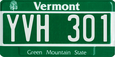 VT license plate YVH301