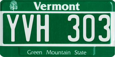VT license plate YVH303