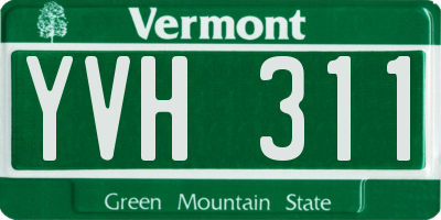 VT license plate YVH311