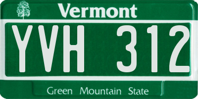 VT license plate YVH312