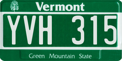 VT license plate YVH315