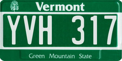 VT license plate YVH317