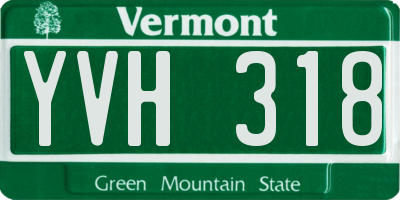VT license plate YVH318