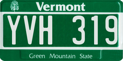 VT license plate YVH319