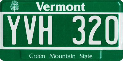 VT license plate YVH320