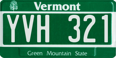 VT license plate YVH321