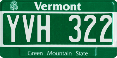 VT license plate YVH322