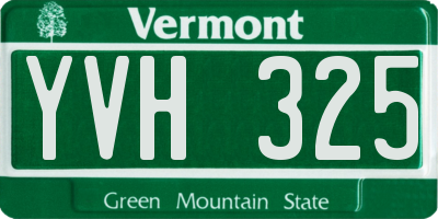 VT license plate YVH325