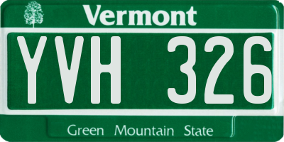 VT license plate YVH326