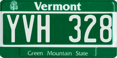 VT license plate YVH328