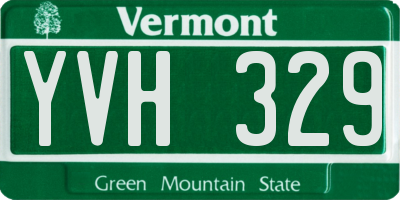 VT license plate YVH329