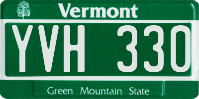 VT license plate YVH330