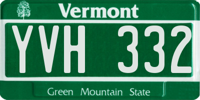 VT license plate YVH332