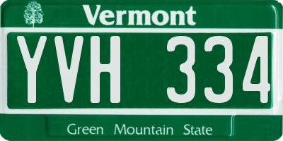 VT license plate YVH334