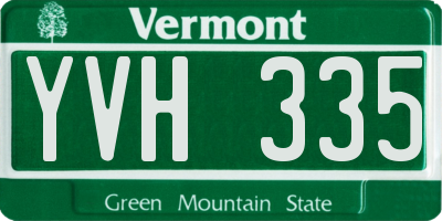 VT license plate YVH335