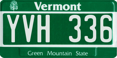 VT license plate YVH336