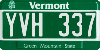 VT license plate YVH337
