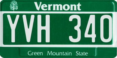 VT license plate YVH340