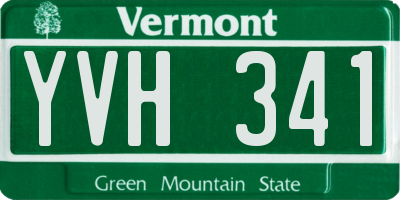 VT license plate YVH341
