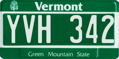 VT license plate YVH342