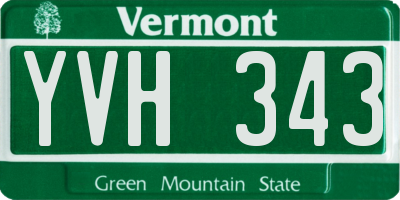 VT license plate YVH343