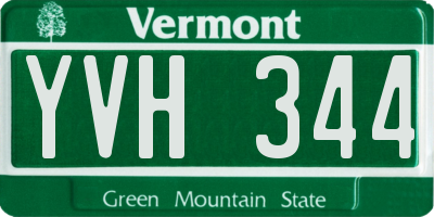 VT license plate YVH344