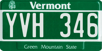 VT license plate YVH346