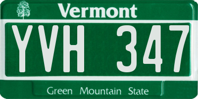VT license plate YVH347