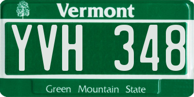VT license plate YVH348