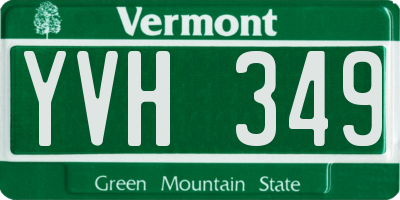 VT license plate YVH349