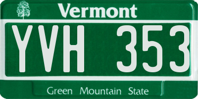 VT license plate YVH353